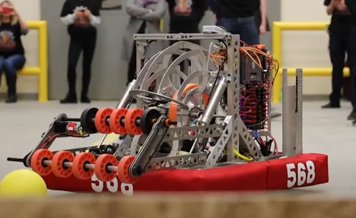 FRC team 568 robot on the competition field