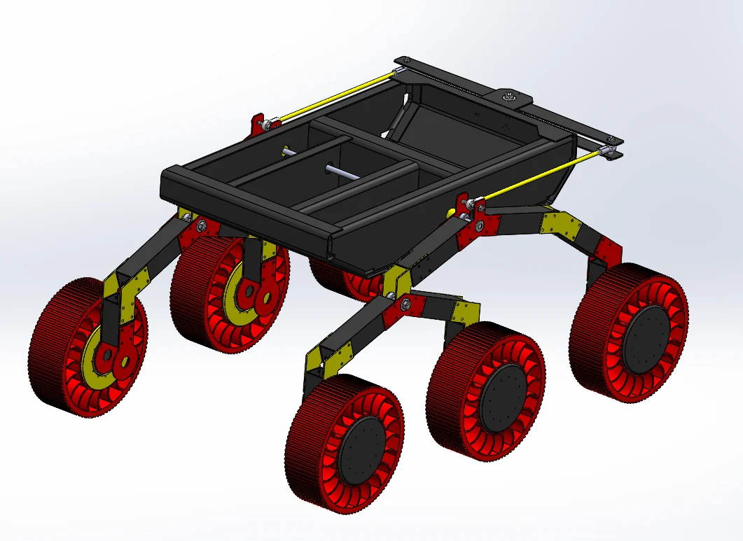 Rover chassis, suspension and drivetrain CAD assembly